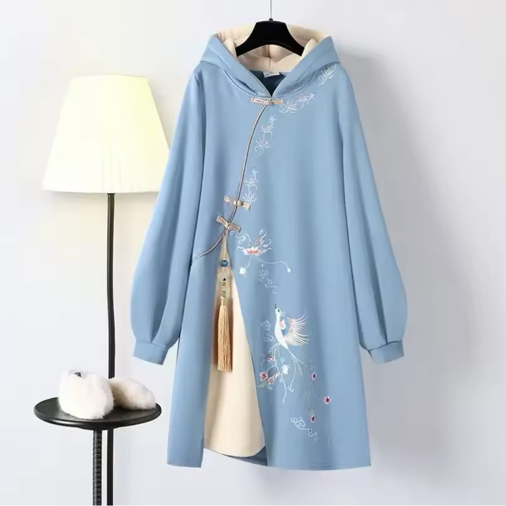 Hoodies Sweatshirt Dress Cheongsam